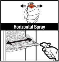 Horizontal spray foam
